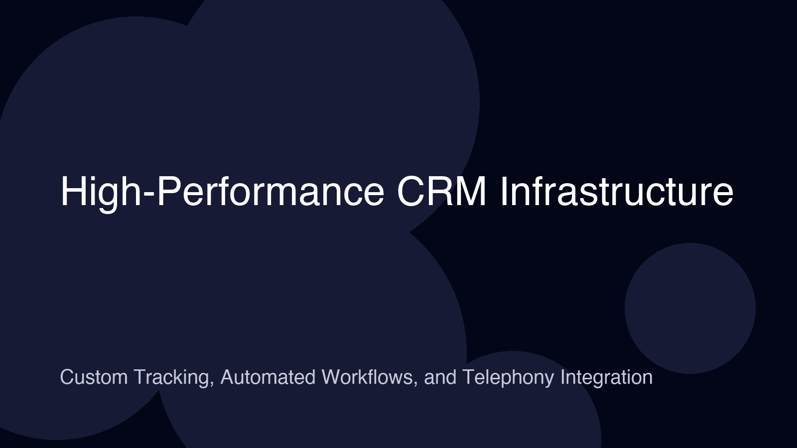 Engineering HighPerformance CRM Infrastructure: Custom Tracking, Automated Workflows, and Telephony Integration